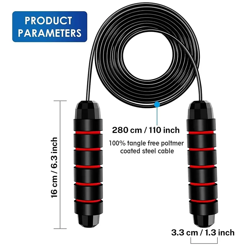 Jump Rope Speed Bearing - Adjustable Steel Wire Jump Rope with