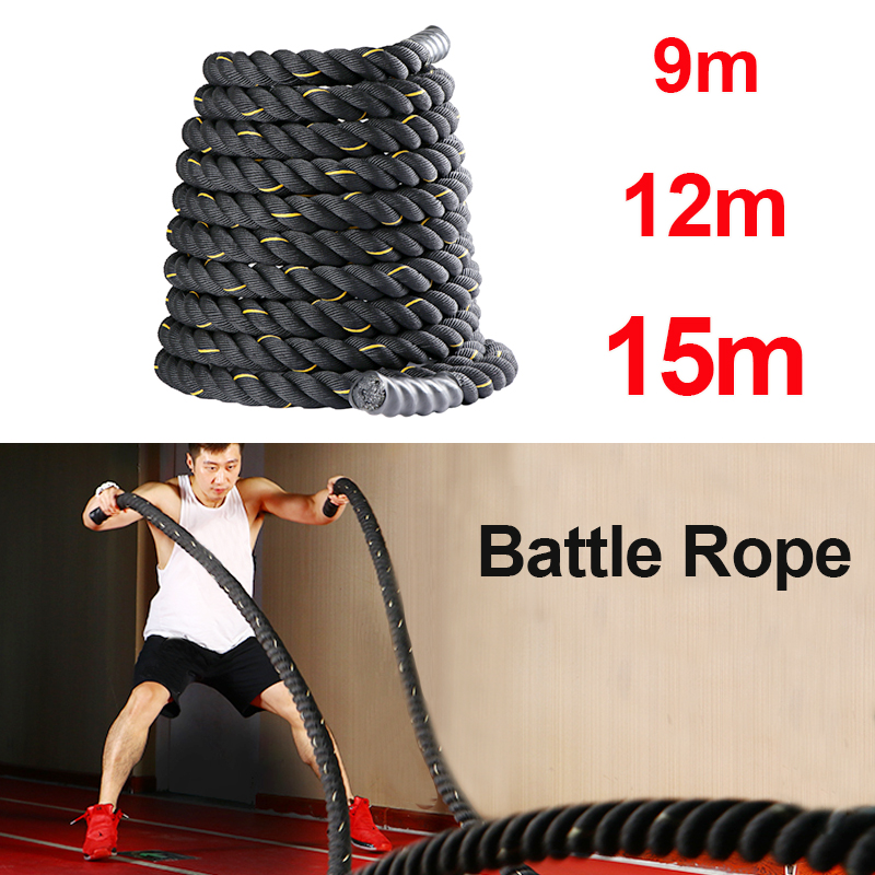 9M/12M/15M Fitness Battle Rope - Crossfit No Equipment Workouts 评论和价格