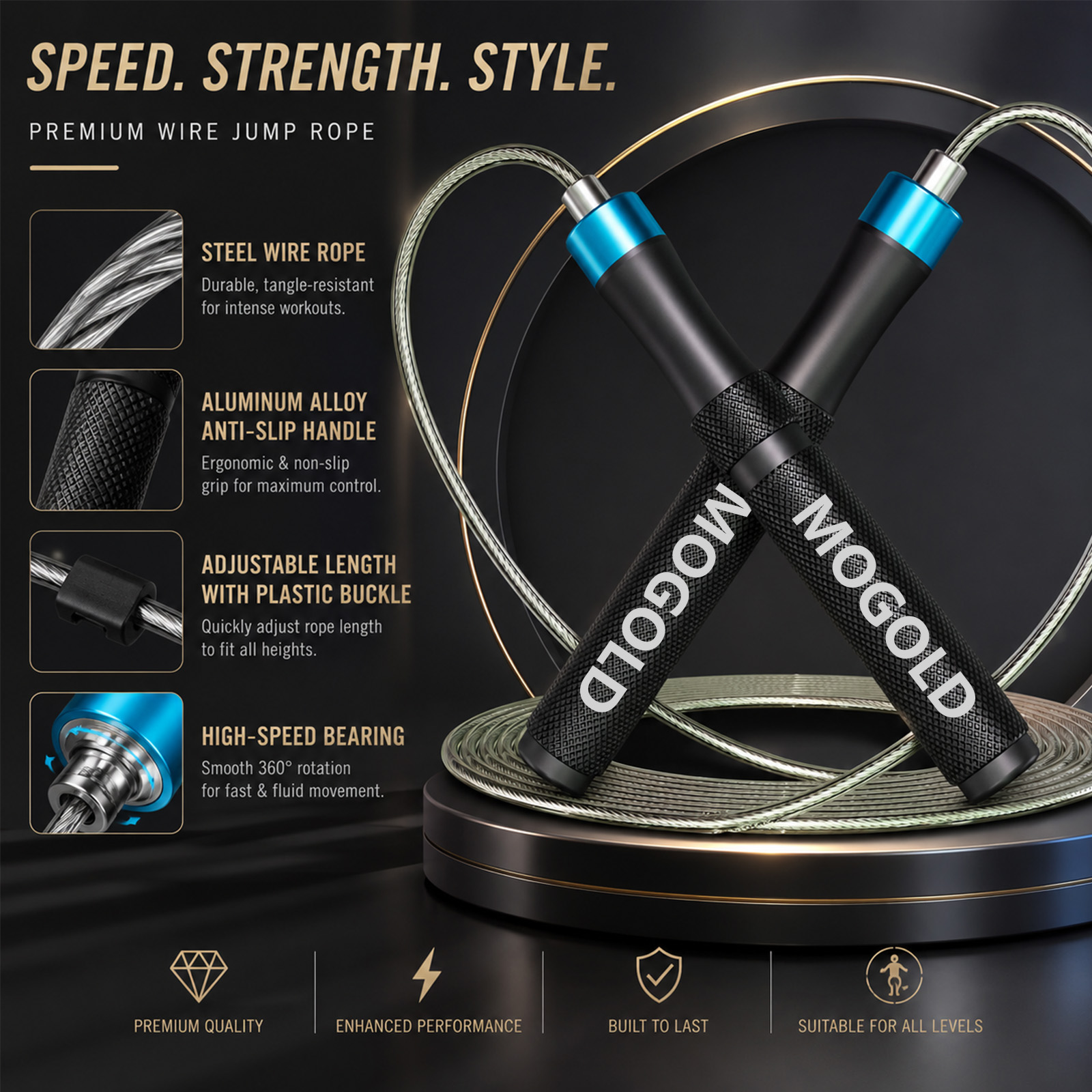 MOGOLD Professional Speed Jump - Jump Rope Speed Bearing 评论和价格