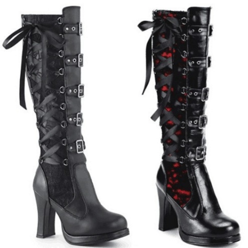 Punk Gothic Style Women's Knee - Crossfit Ladies 评论和价格