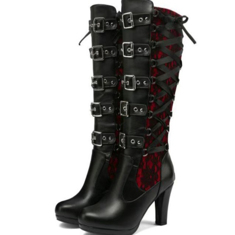 Punk Gothic Style Women's Knee - Crossfit Ladies 评论和价格